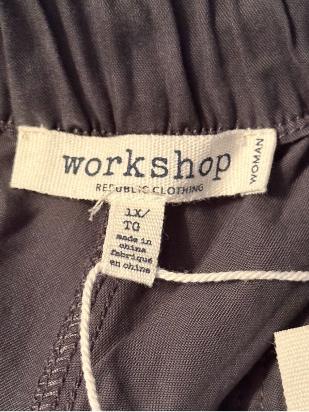 Workshop Charcoal Gray Wide Leg Tencel Drawstring Pants NWT - Picture 8 of 9